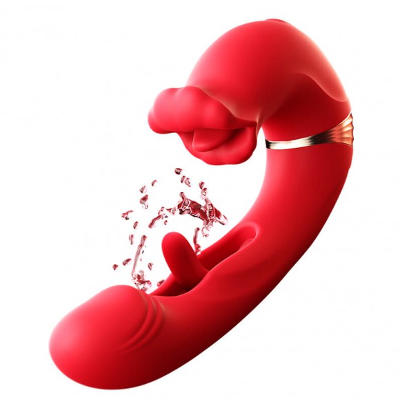 MizzZee - XIAOLANG Tongue Lick Slap Vibrator (Chargeable - Red)